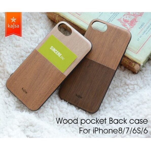 Kajsa ® Wood Pocket Card Holder Back Cover For Apple iPhone 6 / 6s/ 6 Plus/ 6s Plus