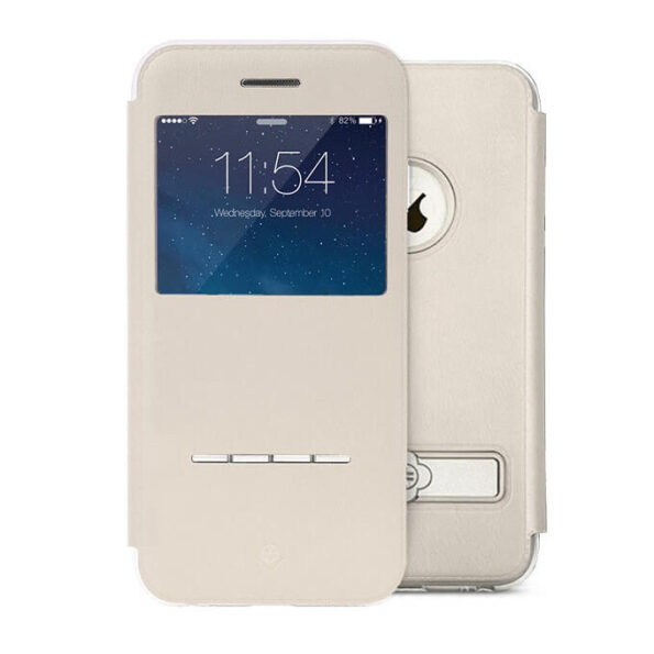 Totu ® Design Flip Cover With Touch Slide For Apple iPhone 6 / 6S (Cream)