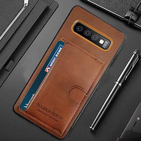 Puloka Luxury Leather Card Pocket Holder Back Cover For Apple iPhone / Samsung