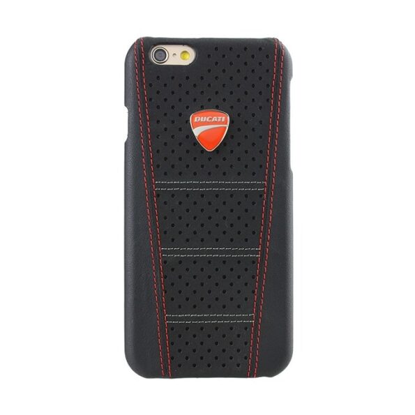 Luxury Sports Genuine Leather Back Cover For Apple iPhone (Black)-4