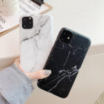 QY Marble Back Cover For Apple iPhone 11 Series (Black)