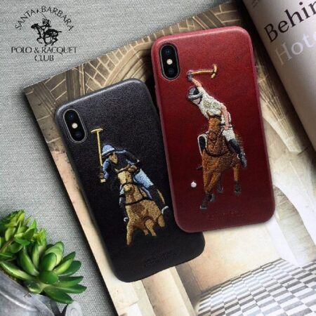 Luxury Jockey Series Leather Back Cover For Apple iPhone