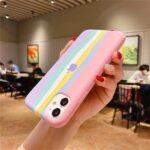 Fashion Rainbow Silicone Back Cover For iPhone