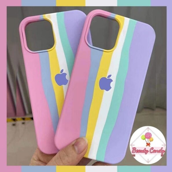 Fashion Rainbow Silicone Back Cover For iPhone