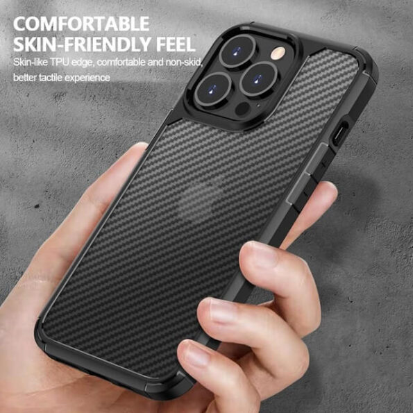 Carbon Fiber Armor Transparent Matte Cover For iPhone 13 Series-3