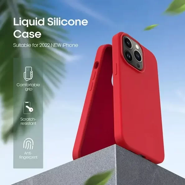 -iPhone 14 Pro Max Apple Logo Silicone Back Case-1